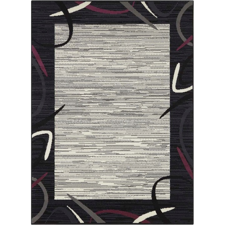 Covor, Tapesoli, Acp X Bc337, 180 x 260 cm, Fabricat Din Polipropilen, Compatibil Cu Incalzirea Prin Pardoseala, Certificat: Oeko, Tex Standard 100, Ideal Pentru Multe Incaperi, Negru, Gri