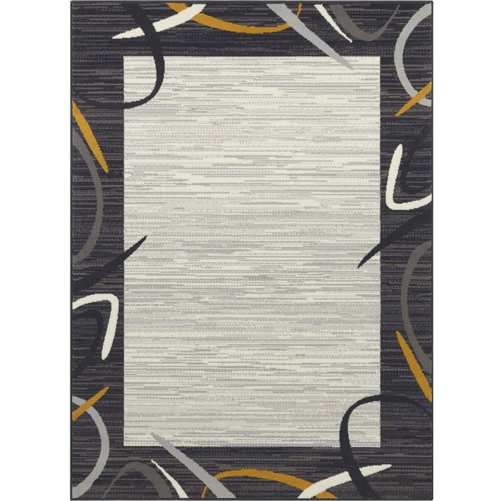 Covor, Tapesoli, Acp X Bc338, 180 x 260 cm, Fabricat Din Polipropilen, Compatibil Cu Incalzirea Prin Pardoseala, Certificat: Oeko, Tex Standard 100, Ideal Pentru Multe Incaperi, Negru, Gri