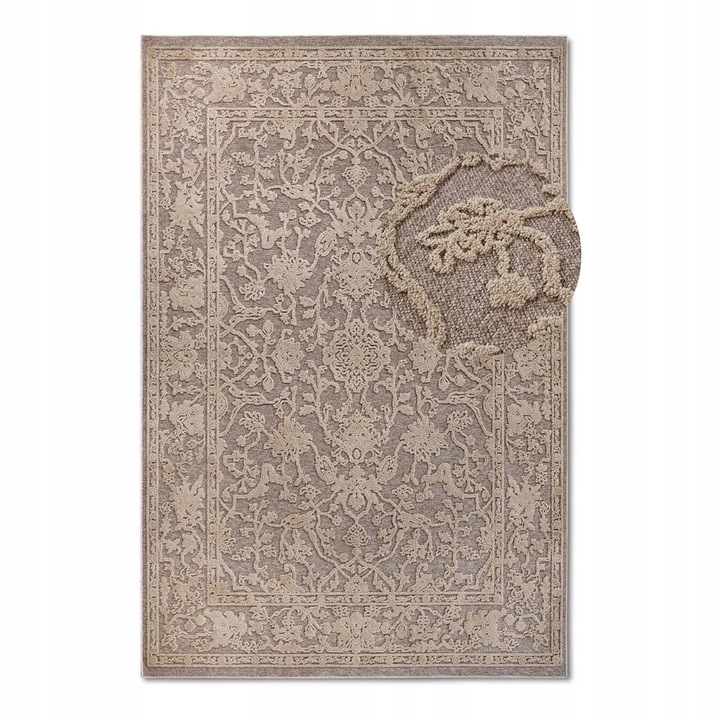 Covor Traditional, Villeroy&Boch, Ambroise, 160 cm x 230 cm x 5 mm, Potrivit Pentru Incalzirea Prin Pardoseala, Forma Dreptunghiular, Tip Fir Scurt, Vascoza, Bumbac, Poliester, Bej