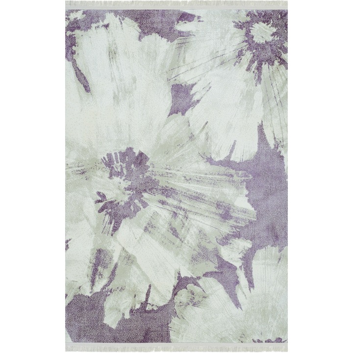 Covor Modern, Sinelton, 80 Acp x- Ser23, 80 cm x 150 cm x 14 mm, Forma Dreptunghiulara, Tip Cu Fir Scurt, Certificat Oeko-Tex Standard 100, Material 100% Polipropilena Soft, Crem-Bleu