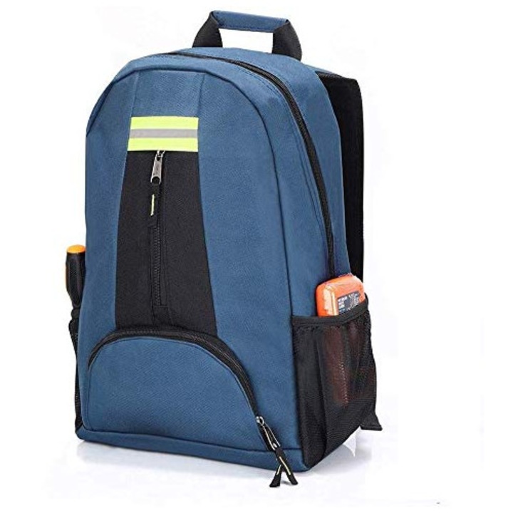 Rucsac organizator scule, capacitate mare, 46x30x16cm, impermeabil, cu benzi reflectorizante, albastru