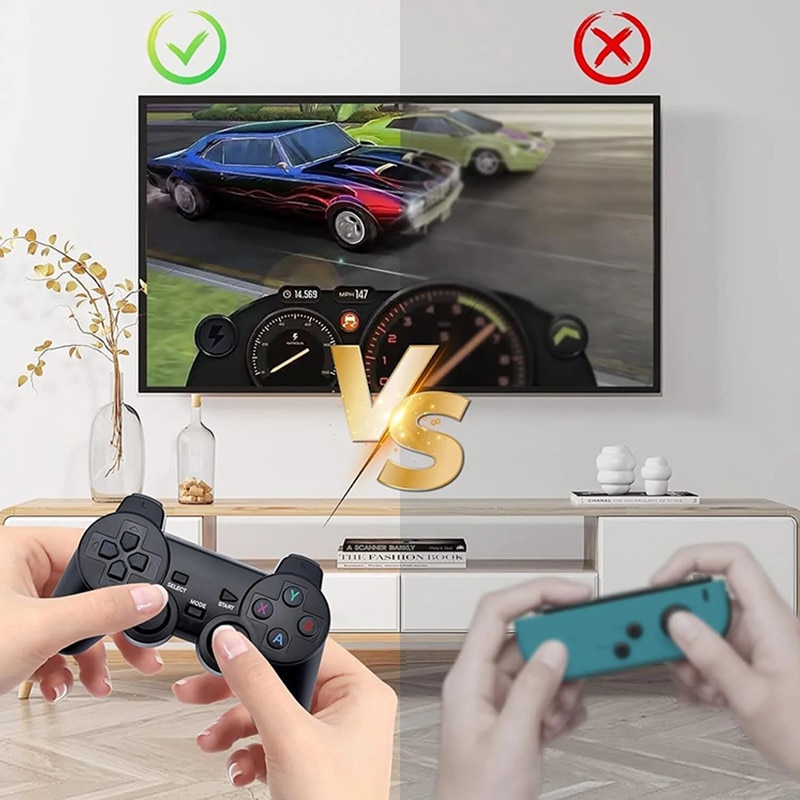 Consola de jocuri retro, Duueyct, 20000+ jocuri, 128GB, HDMI, Plug si Play, Operare usoara si de transportat, 2 controlere wireless, Pentru TV, Proiector, Monitor, Negru