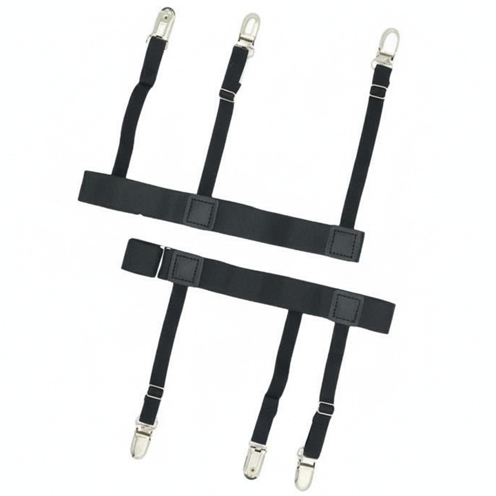 Регулируеми презрамки за риза, комплект 2 броя, черен, 34.5x45.5см