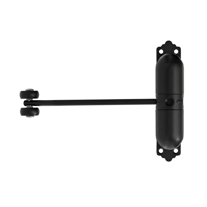 Inchizator automat pentru usi si feronerie, ajustabil, negru mat, dimensiuni 127x25x4mm, capacitate 15-50kg, set inclus.