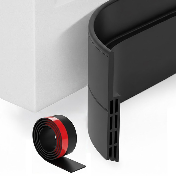 Banda de etansare pentru usi, 6 orificii, Xiusaqio, 1m x 50mm, impermeabila, izolatoare fonic, neagra