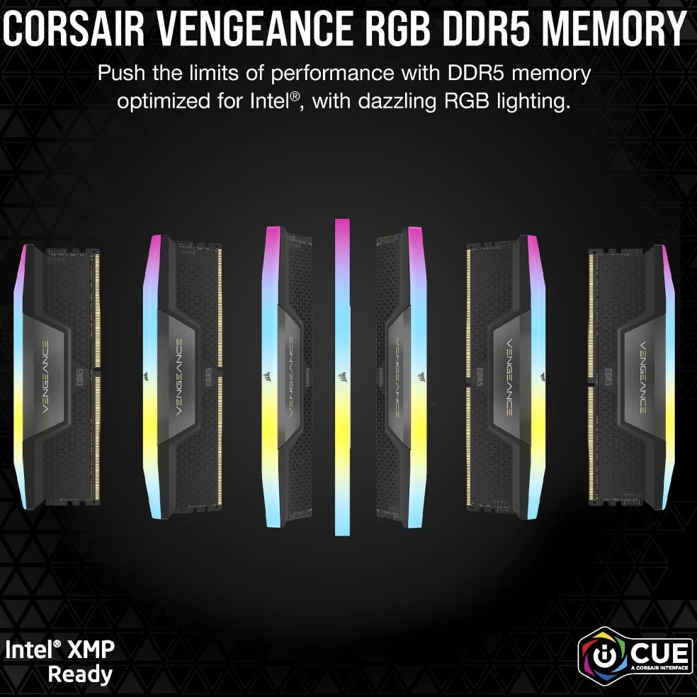 Memorie RAM Corsair VENGEANCE® RGB 16GB (2x8GB) DDR5, 5200MT/s