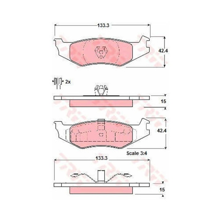 Fékbetét készlet, tárcsafék TRW GDB4012
