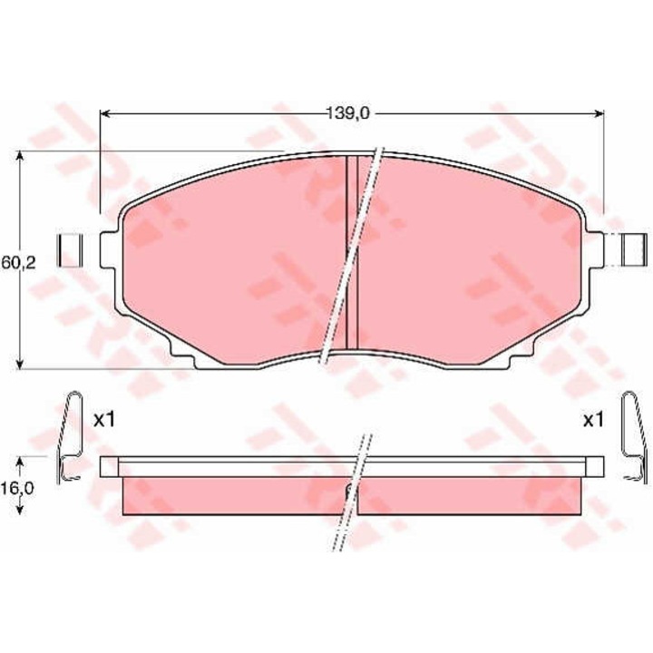 Fékbetét készlet, tárcsafék TRW GDB1177