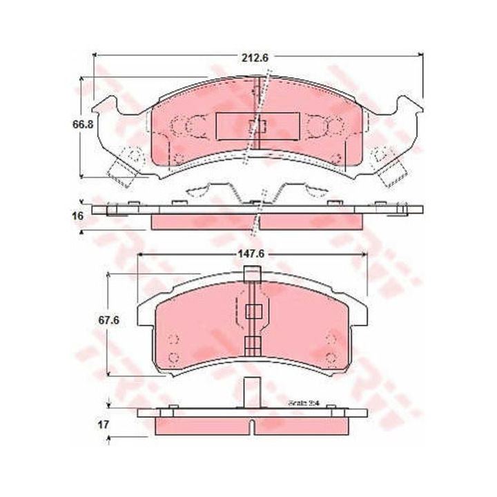 Fékbetét készlet, tárcsafék TRW GDB4000
