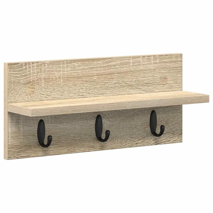 vidaXL Fali Kabáthorog Sonoma tölgy 40 x 10, 5 x 18 cm Faanyag 874381