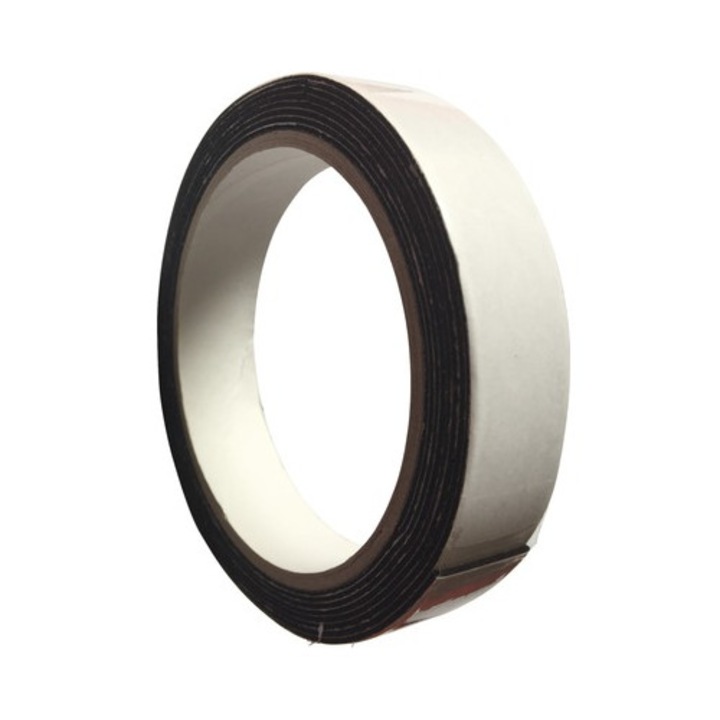 Banda adeziva dublu adeziva, 20mm x 2m, neagra, pentru exterior