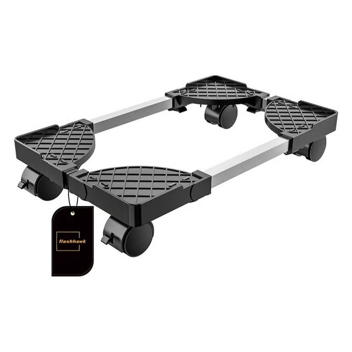 FlashHawk mobil számítógépház tartó, teleszkópos, 4 kerék, fekete, 22x34cm - 40x52cm