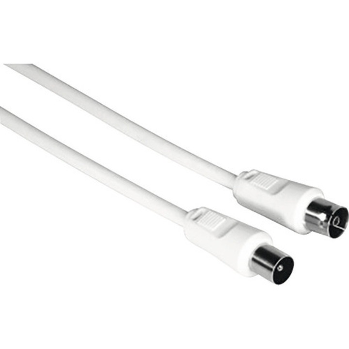Prelungitor cablu coaxial 5m 75dB alb, mufe TV