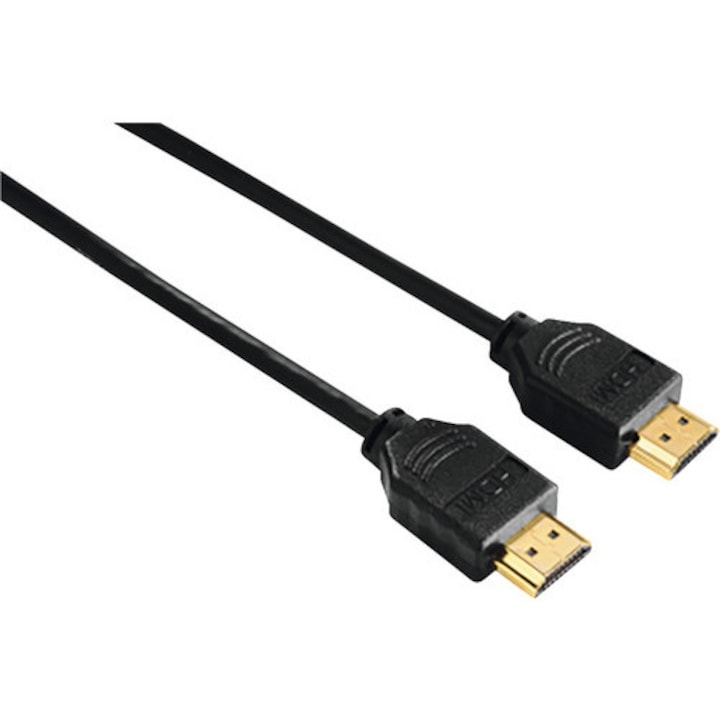 Cablu audio/video HDMI Hama 1, 5m negru, conectori tata auriti