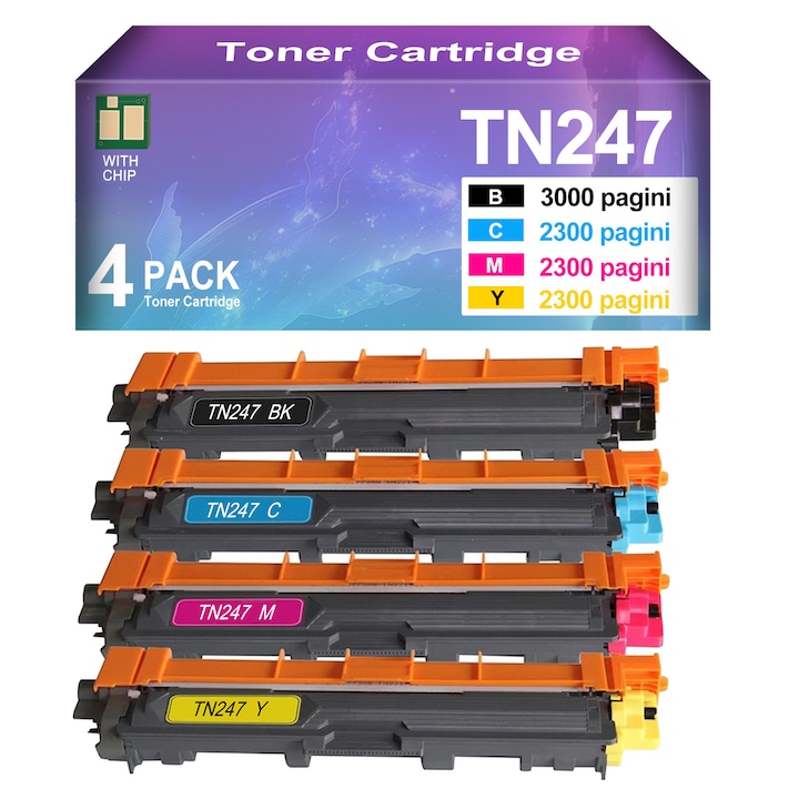 Set de 4 Cartușe de Toner TN423, Multicolor