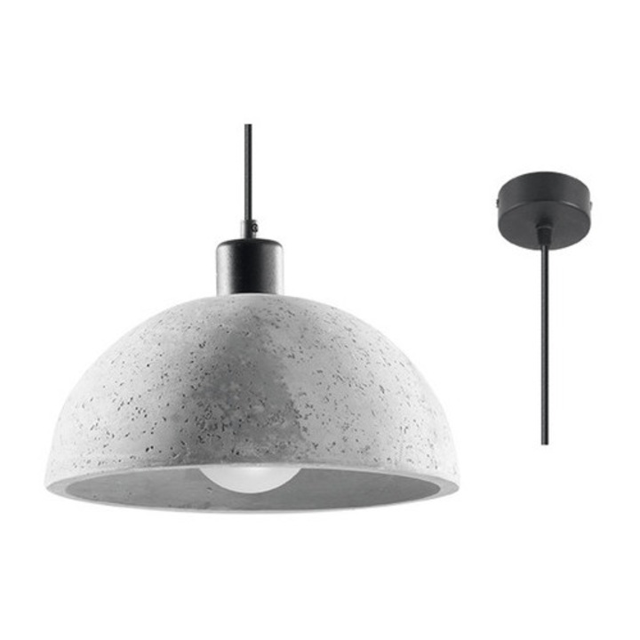 Pendul Pablito, E27, beton, gri, 30x30cm, 120cm
