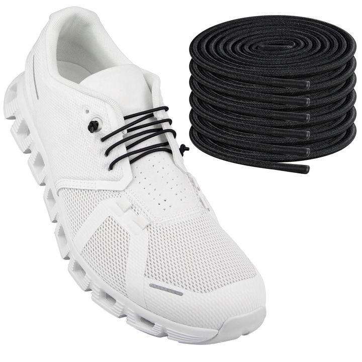 Endoto 3 perechi Sireturi for ON Cloud 5 & 6 Sneakers, elastice fara legare Sireturi de inlocuire Sireturi (Negru, 20 inch)