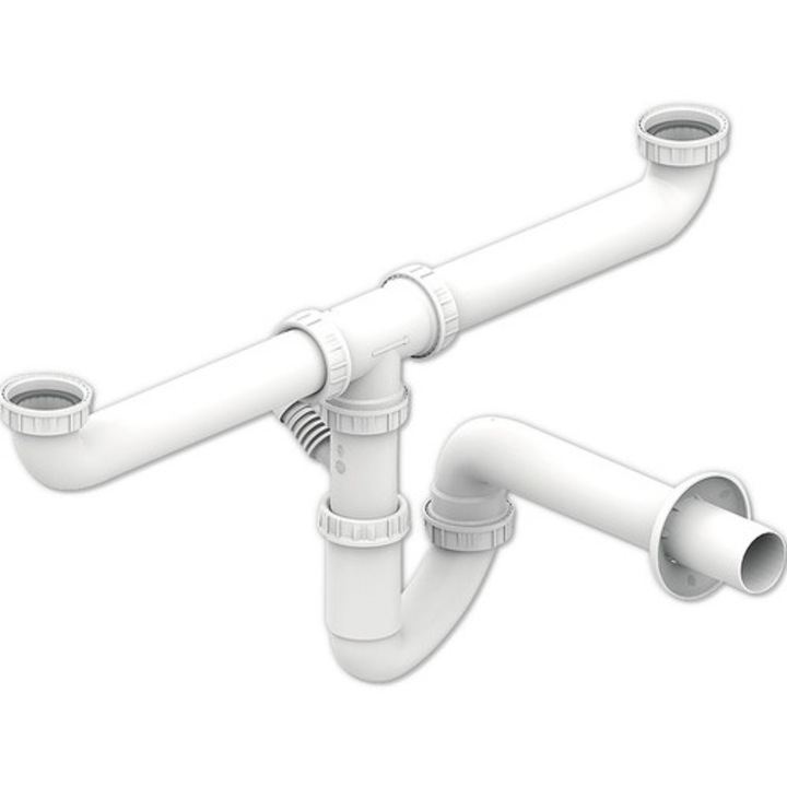Sifon chiuveta EasyKIT, tubular, alb, 40mm