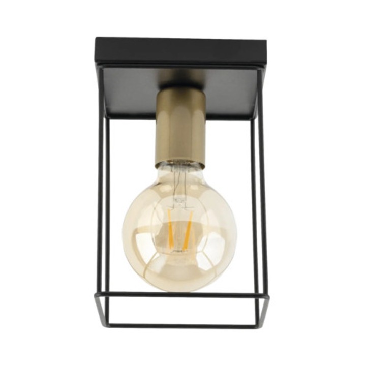 Плафониера Talo, E27 макс. 1x60W, черно/златисто, 21x13см