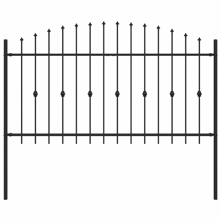 Gard cu taruse vidaXL, Negru 200 x 150 cm Otel vopsit electrostatic