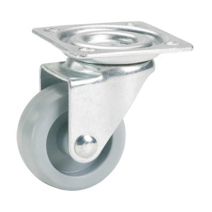 Roata pivotanta poliamida Tarrox Ø45mm, placa fixare 42x42 mm, cu rulment