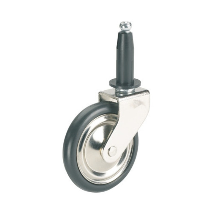 Roata pivotanta metalica & plastic Tarrox Ø50mm, cu bolt Ø10mm