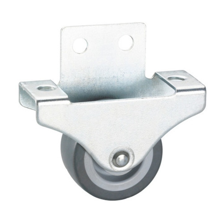 Roata metalica & plastic Tarrox Ø38mm, placa fixare 69x26 mm, montaj lateral, cu rulment
