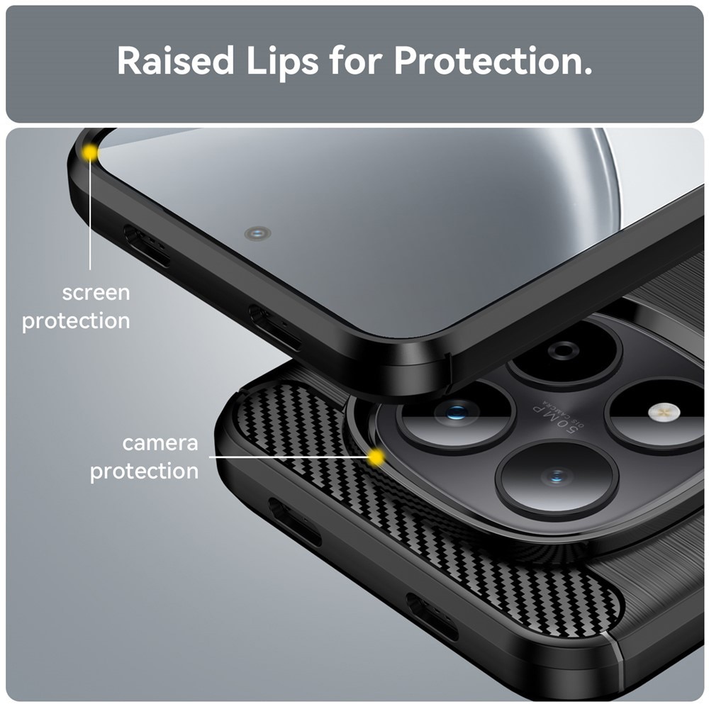 Husa pentru Xiaomi Redmi Note 15 Pro Plus 5G Carbon Liquid Silicone, negru