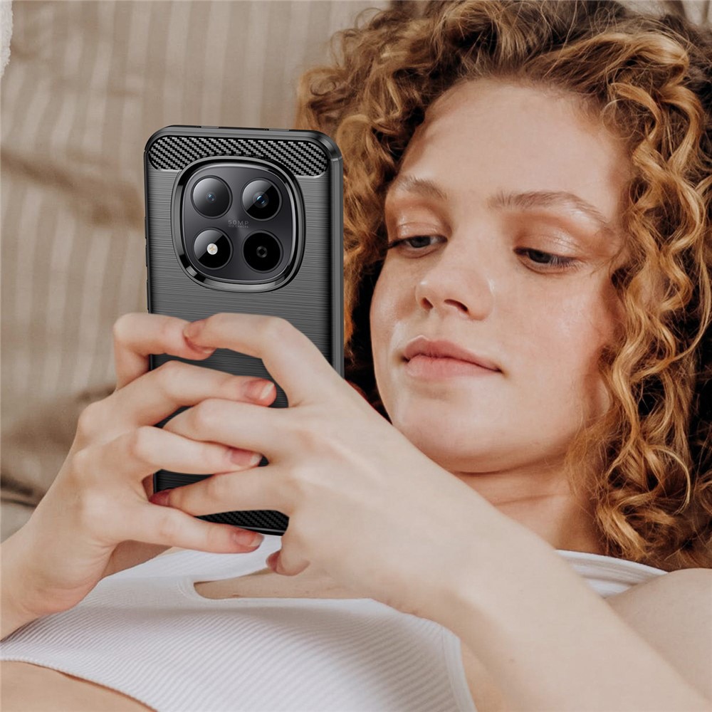 Husa pentru Xiaomi Redmi Note 15 Pro Plus 5G Carbon Liquid Silicone, negru
