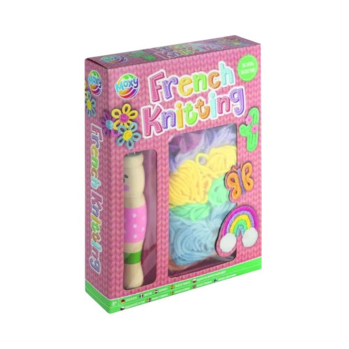 Set creativ de tricotat model 1, multicolor, pentru copii, 5 ani