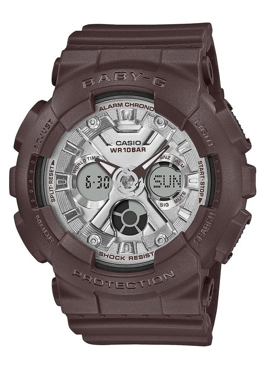 Дамски часовник Baby-G BA-130SW-5AER, кафяв, 100м водоустойчив, кварцов механизъм