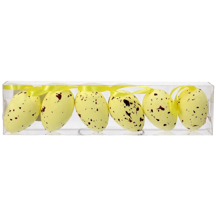 Set 6 oua decorative din polistiren, JUMI, aspect natural, pentru Paste