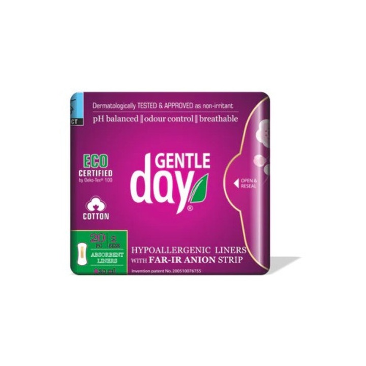 Tampoane Higienice Gentle Day, 20 bucati, design subtire, absorbtie umiditate, anionice