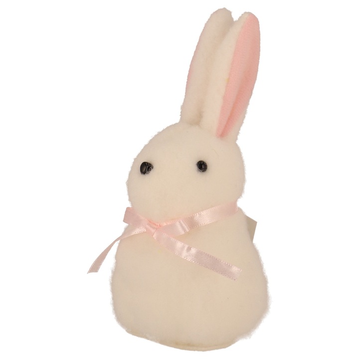 Zajac materialowy JUMI 14cm, decoratiune de Paste, pentru aranjamente de primavara