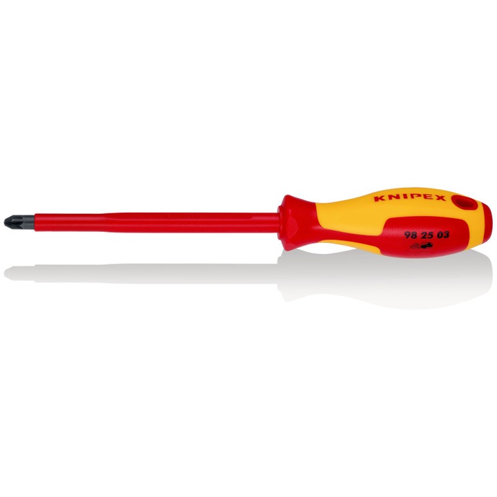 Knipex 1000V szigetelt csavarhúzó, 1 darab, acél, Phillips csavarokhoz