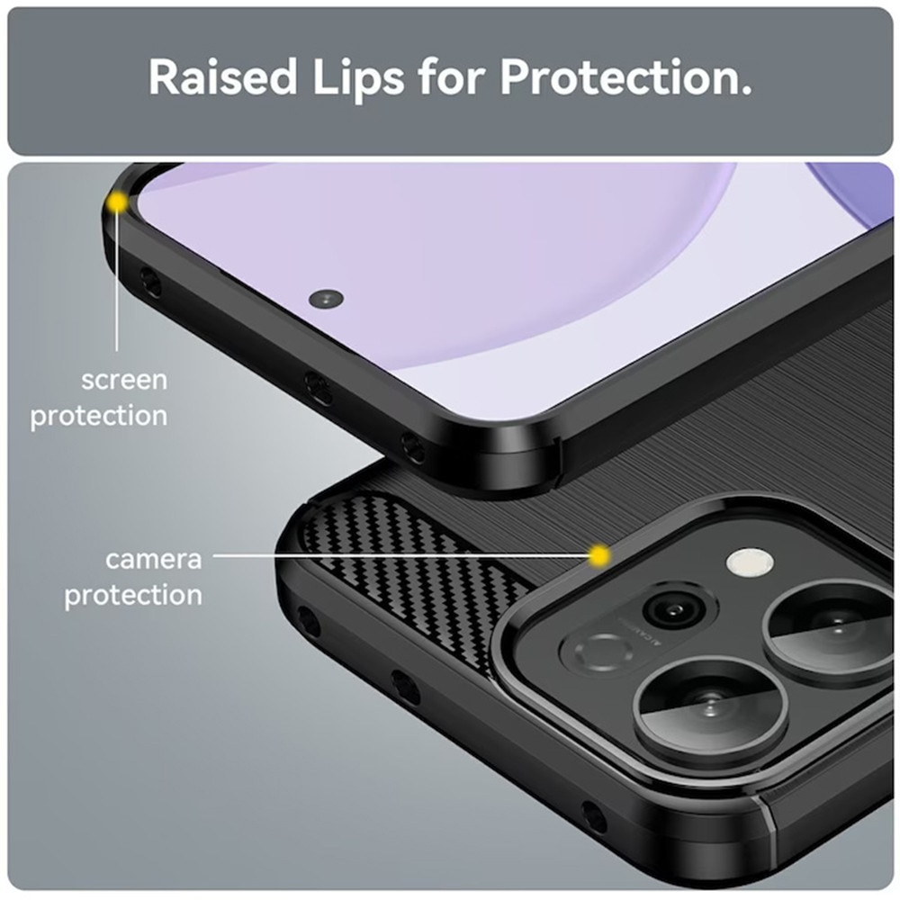 Husa pentru Oppo Reno16 F / Reno16 FS - Techsuit Carbon Silicone - Black
