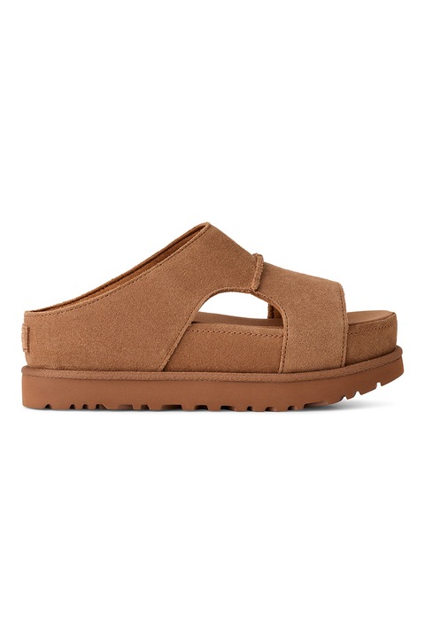 UGG, Goldenstar Hi Cutout nyersbőr papucs, Karamellbarna, 40