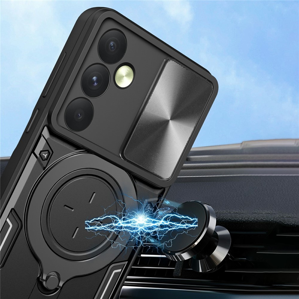 Husa pentru OnePlus 15R, SKYDDAR INNOVATION, CamGuard Pro, Inel Magnetic, Protectie Camera, set cu sticker, Negru
