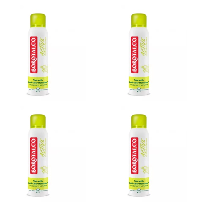 4X Borotalco dezodor spray Active Cedrus és Citrom 150ml szett