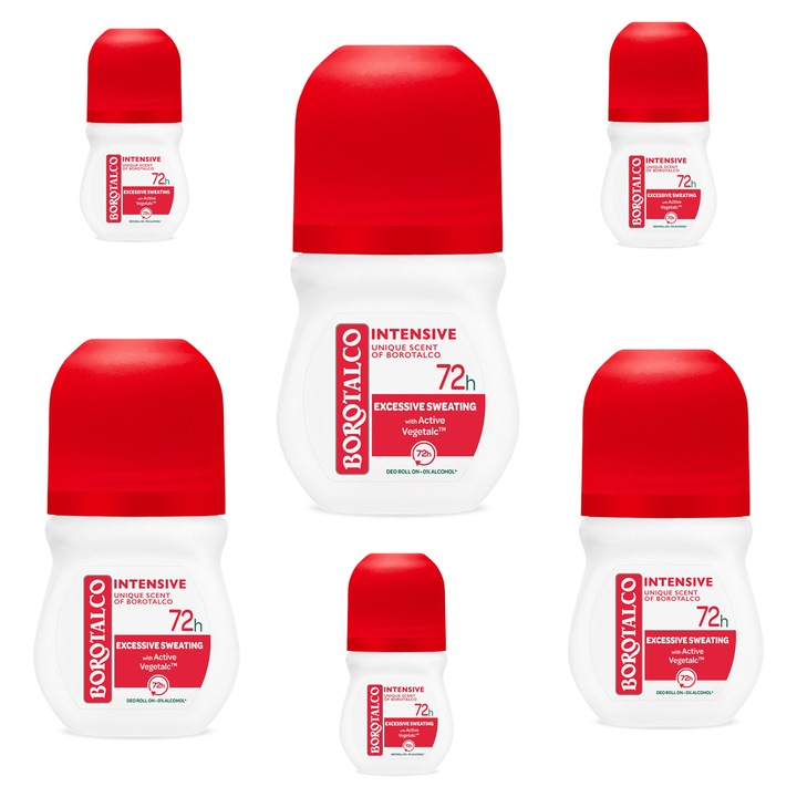 Set 6 X Deodorant roll-on Intensive, Borotalco, 50ml