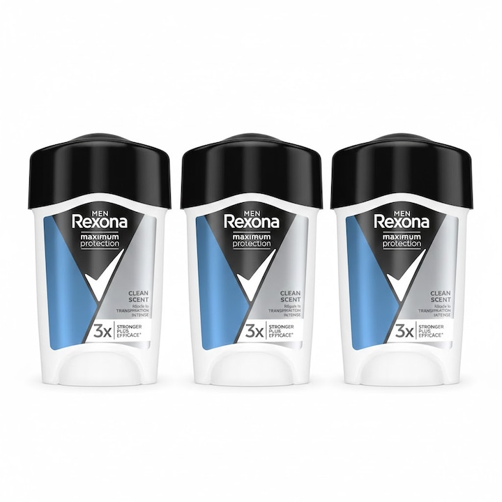 Set 3 Deodorant stick Rexona Men Maximum Protection Clean Scent, 45 ml