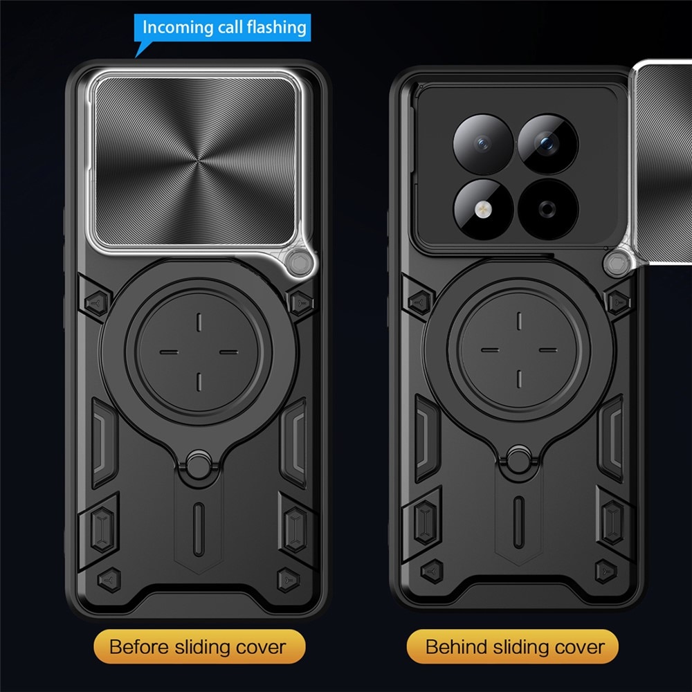 Husa pentru Xiaomi Redmi Note 15 Pro 5G cu protectie pentru camera si suport magnetic integrat Ring Shockproof, negru