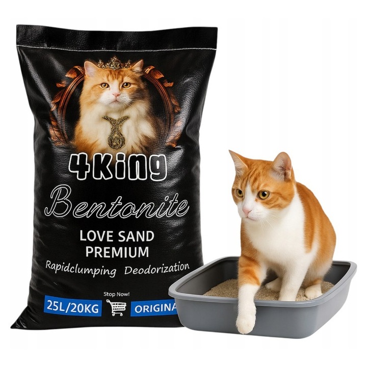 4KING 25L натурална котешка тоалетна, бучки, без прах, без мирис
