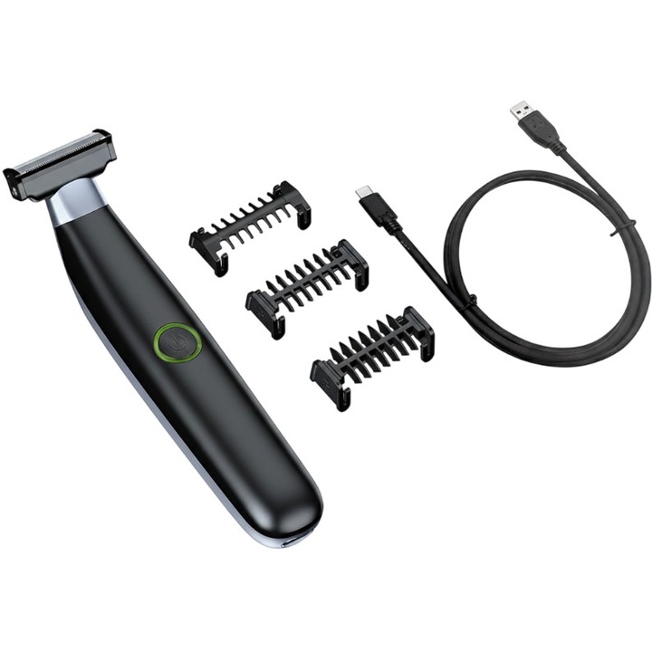 Aparat de tuns barba cu acumulator, 100 min. autonomie, 3 capete de tuns, 0-5 mm setari tundere