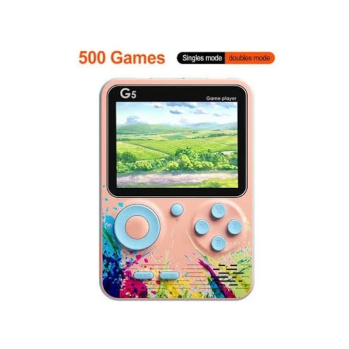 Mini consola de jocuri, 500 jocuri clasice, ecran 3 inch