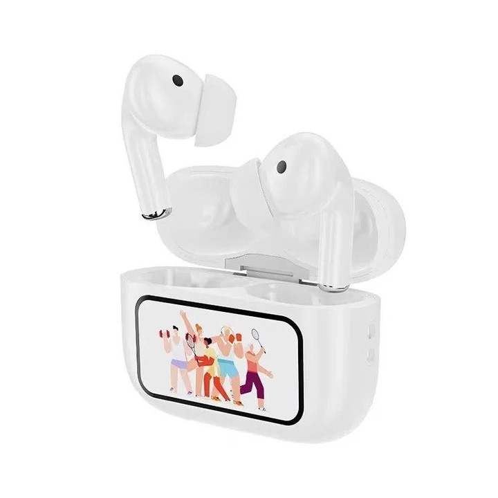 Casti Bluetooth, FOXMAG24, A8Pro, True Wireless, ANC, Alb