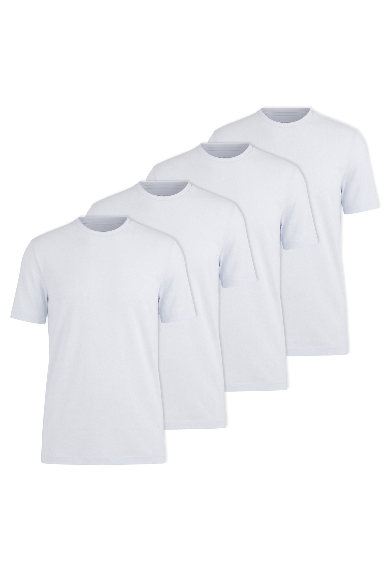 Olymp, Set de tricouri din bumbac cu model uni - 4 piese, Alb, 2XL