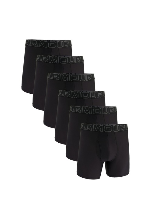 Under Armour, Set de boxeri cu imprimeu logo - 6 perechi, Negru
