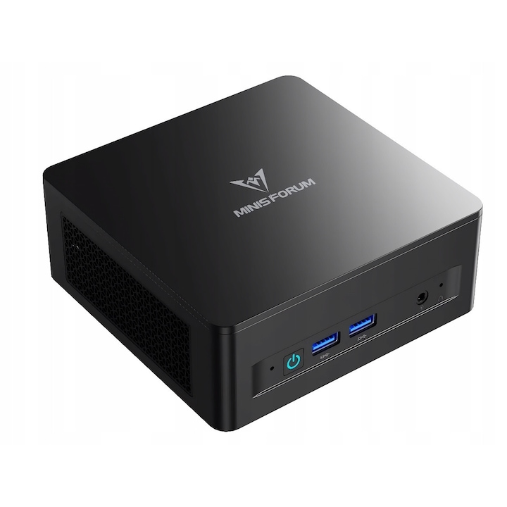 Mini PC, Minis Forum, AMD Ryzen 5 7640HS, 16GB RAM DDR5, 1TB SSD PCIe4, RADEON 760M, Windows 11, USB4 40Gb/s, LAN 2.5G, WiFi 6E, Bluetooth 5.3, Suport pentru 3 monitoare 8K, Functionare silentioasa, negru