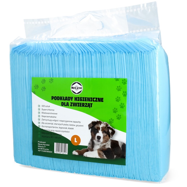 Moto Active higiéniai alátét, 60x60cm, 100 darab, fehér, egyszer használatos